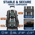 Grey Double Layer Pet Backpack and Trolley Carrier - Foldable Large Capacity Design, Breathable Mesh Window, Zipper Access, Fixing Attachment and Organised Side Storage for Travel and Vet Visits