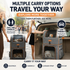Grey Double Layer Pet Backpack and Trolley Carrier - Foldable Large Capacity Design, Breathable Mesh Window, Zipper Access, Fixing Attachment and Organised Side Storage for Travel and Vet Visits