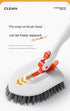 5-piece(Three-section pole+stiff brush+ base plate+fiber cloth+scouring pad) Long Handle Bathroom Floor Scrub Brush  - 180° Rotating Angle, Stainless Steel Pole, Corner Cleaning Design for Tiles, Grout, Bathtub, Shower - Heavy Duty Cleaning Tool