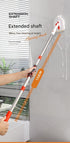 5-piece(Three-section pole+stiff brush+ base plate+fiber cloth+scouring pad) Long Handle Bathroom Floor Scrub Brush  - 180° Rotating Angle, Stainless Steel Pole, Corner Cleaning Design for Tiles, Grout, Bathtub, Shower - Heavy Duty Cleaning Tool