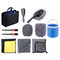 11-Piece Car Wash and Detailing Kit - 9L Blue Collapsible Oxford Fabric Bucket, Microfiber Towels, Wax Brushes, Dust Mitts for Vehicle Cleaning and Outdoor Use