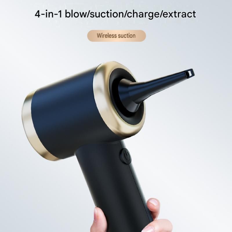 Black Handheld Cordless  Vacuum Cleaner Air Duster 4-in-1 Mini Vacuum Blower Rechargeable Portable Auto Home Cleaning Tool