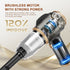 8-piece Black Handheld Cordless Vacuum Cleaner & Air Duster 2-in-1(2 x 2000mAh), Portable Car and Home Cleaning Vacuum with Digital Display