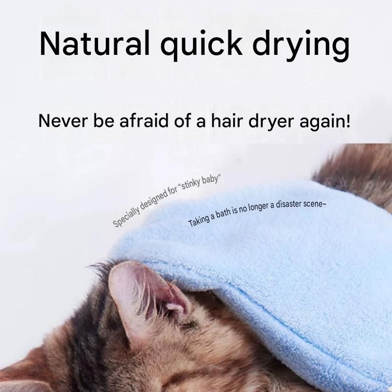 3-piece Pet Grooming Bathing Kit with 2 pack Blue Pet Drying Glove Towel and White Pet Shower Sprayer Brush Set - Coral Fleece Quick Dry Absorbent Cleaning Towel, Water Control Bath Tool for Dogs and Cats