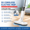S5 White  Cordless Electric Spin Mop with Spray Function USB Rechargeable Floor Cleaner - Dual Rotating Mop Heads, Wet and Dry Cleaning, Lightweight Home Cleaning Solution for Hard Floors