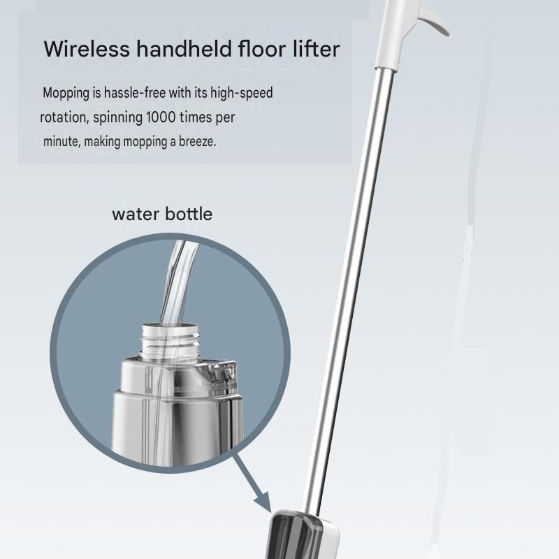 S5 White  Cordless Electric Spin Mop with Spray Function USB Rechargeable Floor Cleaner - Dual Rotating Mop Heads, Wet and Dry Cleaning, Lightweight Home Cleaning Solution for Hard Floors