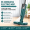 S5 Green  Cordless Electric Spin Mop with Spray Function USB Rechargeable Floor Cleaner - Dual Rotating Mop Heads, Wet and Dry Cleaning, Lightweight Home Cleaning Solution for Hard Floors