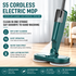 S5 Green  Cordless Electric Spin Mop with Spray Function USB Rechargeable Floor Cleaner - Dual Rotating Mop Heads, Wet and Dry Cleaning, Lightweight Home Cleaning Solution for Hard Floors