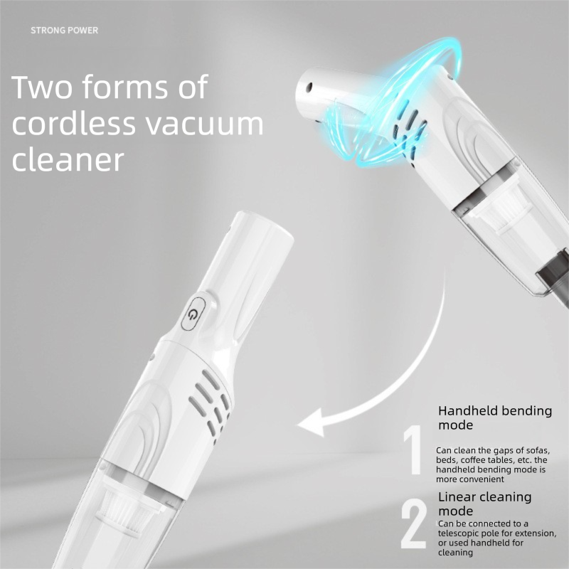 2-piece Home Cleaning  Bundle - Purple UV Mattress Mite Vacuum Cleaner & White Cordless Handheld Stick Vacuum Set, Wireless Rechargeable Home Car Pet Hair Cleaning Kit