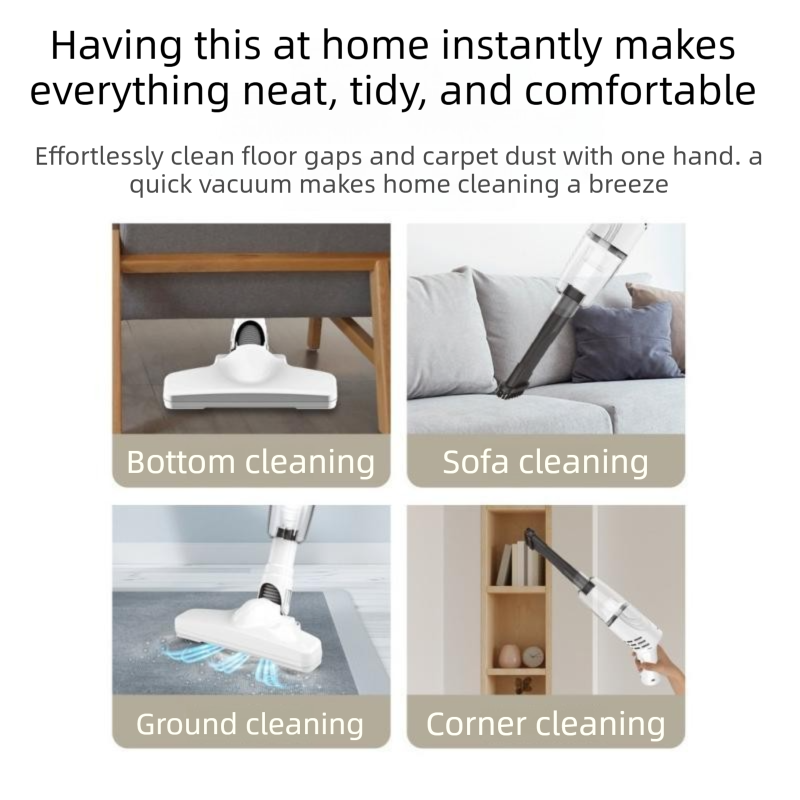 2-piece Home Cleaning  Bundle - Red UV Mattress Mite Vacuum Cleaner & White Cordless Handheld Stick Vacuum Set, Wireless Rechargeable Home Car Pet Hair Cleaning Kit