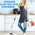 Black 9 piece replaceable cleaning brush heads Electric Spin Scrubber with Extendable Handle - Cordless Rechargeable Cleaning Brush for Kitchen, Bathroom and Floors - IPX6 Waterproof, 2-Speed Motor, Long Battery Life