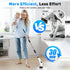 Black 9 piece replaceable cleaning brush heads Electric Spin Scrubber with Extendable Handle - Cordless Rechargeable Cleaning Brush for Kitchen, Bathroom and Floors - IPX6 Waterproof, 2-Speed Motor, Long Battery Life
