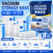 8-piece Vacuum Storage Bags Set(2 small, 2 medium, 2 large, 1 extra large, 1 hand pump)- Heavy Duty Space Saving Compression Bags for Clothes Quilts Bedding Moisture Proof Wardrobe Organisation Travel Storage Reusable Durable Seal