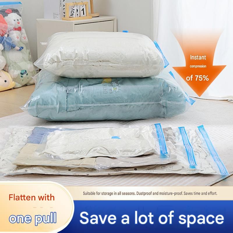 12-piece Vacuum Storage Bags Set(4 medium, 4 large, 3 extra large, 1 hand pump)- Heavy Duty Space Saving Compression Bags for Clothes Quilts Bedding Moisture Proof Wardrobe Organisation Travel Storage Reusable Durable Seal