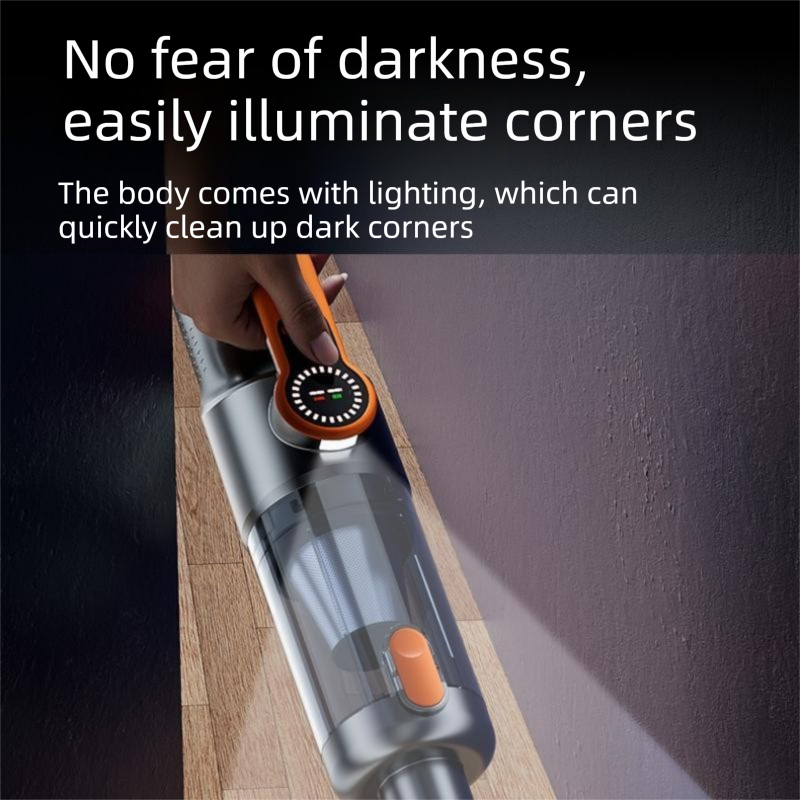 Black and Grey Cordless Handheld Vacuum Cleaner 17000Pa High Suction Portable Rechargeable 5 in 1 Car Home Cleaning Device Multi Function Dust Removal Tool Lightweight Easy Clean ECO MAX Modes
