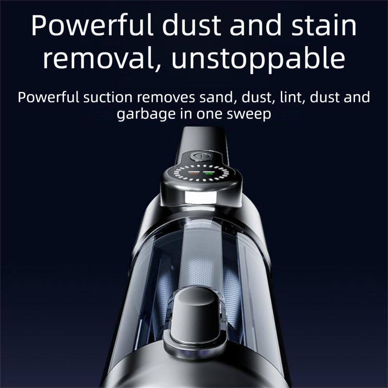 Silver and Orange Cordless Handheld Vacuum Cleaner 17000Pa High Suction Portable Rechargeable 5 in 1 Car Home Cleaning Device Multi Function Dust Removal Tool Lightweight Easy Clean ECO MAX Modes