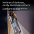 Silver and Orange Cordless Handheld Vacuum Cleaner 17000Pa High Suction Portable Rechargeable 5 in 1 Car Home Cleaning Device Multi Function Dust Removal Tool Lightweight Easy Clean ECO MAX Modes