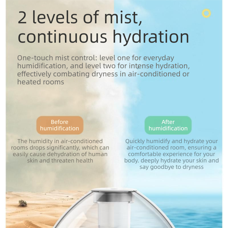 Blue 1.5L Ultrasonic Humidifier with 360° Rotating Mist Nozzle, Quiet Aroma Diffuser & 7-Color Night Light, ABS Desktop Air Moisturizer for Bedroom, Office & Home