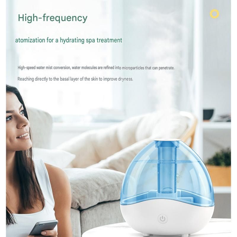 Blue 1.5L Ultrasonic Humidifier with 360° Rotating Mist Nozzle, Quiet Aroma Diffuser & 7-Color Night Light, ABS Desktop Air Moisturizer for Bedroom, Office & Home