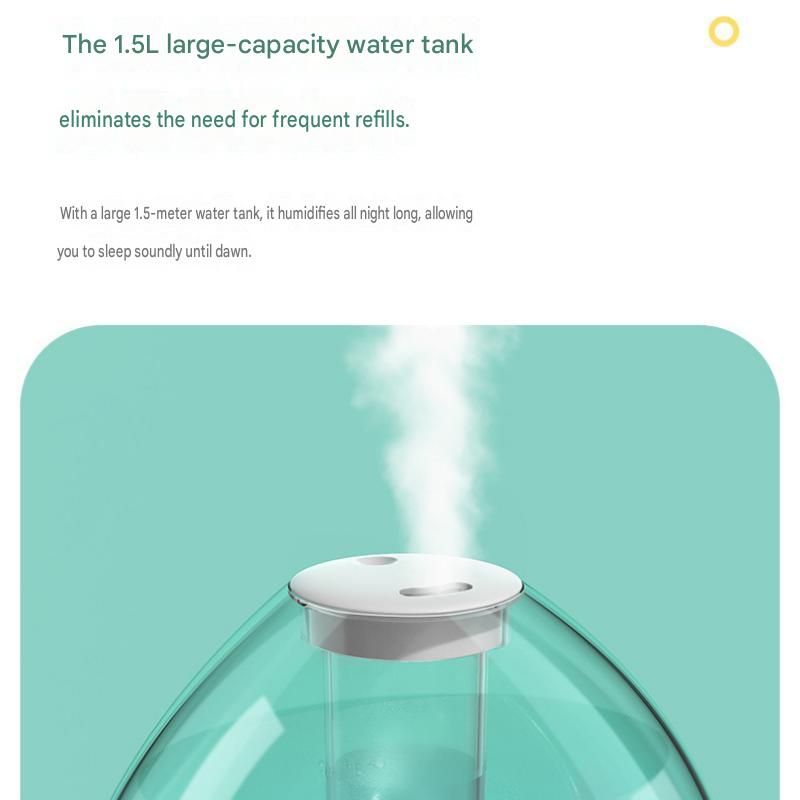 Blue 1.5L Ultrasonic Humidifier with 360° Rotating Mist Nozzle, Quiet Aroma Diffuser & 7-Color Night Light, ABS Desktop Air Moisturizer for Bedroom, Office & Home
