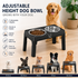Black Adjustable Elevated Dog Bowl Stand with Stainless Steel Double Bowls, Foldable Raised Pet Feeding Station for Medium & Large Dogs, Anti-Slip Height Adjustable Food and Water Feeder