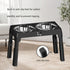 Black Adjustable Elevated Dog Bowl Stand with Stainless Steel Double Bowls, Foldable Raised Pet Feeding Station for Medium & Large Dogs, Anti-Slip Height Adjustable Food and Water Feeder