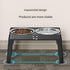Black Adjustable Elevated Dog Bowl Stand with Stainless Steel Double Bowls, Foldable Raised Pet Feeding Station for Medium & Large Dogs, Anti-Slip Height Adjustable Food and Water Feeder
