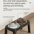 Black Adjustable Elevated Dog Bowl Stand with Stainless Steel Double Bowls, Foldable Raised Pet Feeding Station for Medium & Large Dogs, Anti-Slip Height Adjustable Food and Water Feeder