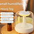 Black 650ML USB Mini Humidifier with Aromatherapy Function, Cool Mist Air Humidifier for Bedroom, Home Office, Quiet Large Mist Output Diffuser with Night Light