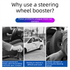 Car Steering Wheel Spinner Ball — Crafted from silicone, nylon, and metal, it features 360-degree rotation and a non-slip grip. Easy to install, it helps you steer effortlessly and navigate turns smoothly