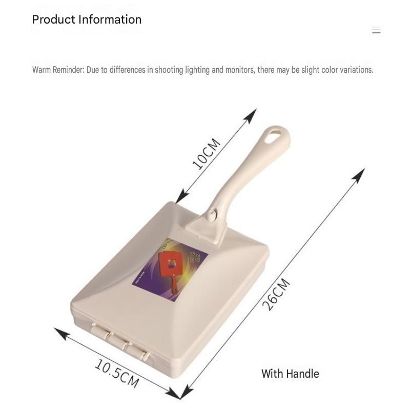 Beige Double Roller Cleaning Brush - PP Material, Sealed Dustpan Design with Detachable Rollers - Lightweight Carpet Sofa Bed Sweeper for Pet Hair and Crumbs
