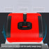 Red Manual Carpet Sweeper with Triple Roller Brushes - Non-Electric Push Broom for Pet Hair, Lightweight Floor Cleaner with Detachable Handle and Large Dustbin