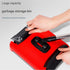 Red Manual Carpet Sweeper with Triple Roller Brushes - Non-Electric Push Broom for Pet Hair, Lightweight Floor Cleaner with Detachable Handle and Large Dustbin