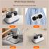 White Wireless Handheld Mite Remover and Red Manual Carpet Sweeper Combo - Dual Cup Strong Suction UV Sterilization High Frequency Tapping Portable Bed Sofa Cleaner with Triple Roller Brush carpet Push Broom for Pet Hair and small fragments