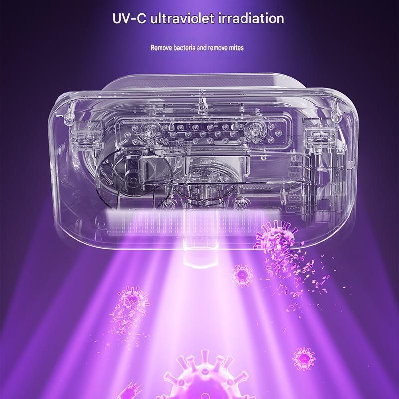 White Cordless UV-C Mite Remover Vacuum - 400ml Dust Cup, High-Frequency Tapping, Ergonomic Handle, Deep Cleaning for Bedding carpet Sofa Pet Hair