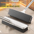 White Long Handle Floor Scrubber Brush - Stainless Steel and PP with Silicone Squeegee, 125cm Length, for Bathroom Tile Grout and Carpet Cleaning