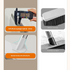 White Long Handle Floor Scrubber Brush - Stainless Steel and PP with Silicone Squeegee, 125cm Length, for Bathroom Tile Grout and Carpet Cleaning