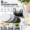 Black 8 Piece Handmade Braided Cotton Coasters Set with Holder 4.3 Inch Round Absorbent Drink Coasters Heat Resistant Table Protection Cup Mats for Home Kitchen