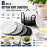 Black 8 Piece Handmade Braided Cotton Coasters Set with Holder 4.3 Inch Round Absorbent Drink Coasters Heat Resistant Table Protection Cup Mats for Home Kitchen