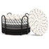 Black 8 Piece Handmade Braided Cotton Coasters Set with Holder 4.3 Inch Round Absorbent Drink Coasters Heat Resistant Table Protection Cup Mats for Home Kitchen
