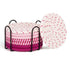 Pink series 8 Piece Handmade Braided Cotton Coasters Set with Holder 4.3 Inch Round Absorbent Drink Coasters Heat Resistant Table Protection Cup Mats for Home Kitchen