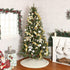 Knitted Christmas Tree Skirt 48 Inch White Round Tree Base Cover with Cable Knit Border Soft Holiday Tree Skirt Rustic Christmas Decor for Home Fireplace Party Festive Gift Display