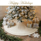 White Knitted Christmas Tree Skirt 24 Inch 62cm Round Cable Knit Tree Base Cover