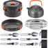 11PCS Orange Camping Cookware Set – Lightweight Aluminium Camping Pots, Frying Pan, Kettle & Stainless Steel Cutlery, Portable Non-Stick Outdoor Cooking Set for 2-3 Person Camping, Hiking, Backpacking & Picnic