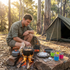 Orange Camping Cookware Set for 2–3 People – Portable Outdoor Cooking Pot, Frying Pan & 1.1L Kettle Kit with Stainless Steel Plates, Cups & Cutlery, Lightweight Non-Stick Camping Cook Set for Hiking, Picnic, Backpacking & RV Travel