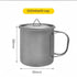 Camping Mug 500ml (16.91oz) with Lid – Ultra Lightweight Titanium Coffee Cup, Foldable Handle Outdoor Water Cup for Camping, Hiking, Travel, Backpacking and Adventure