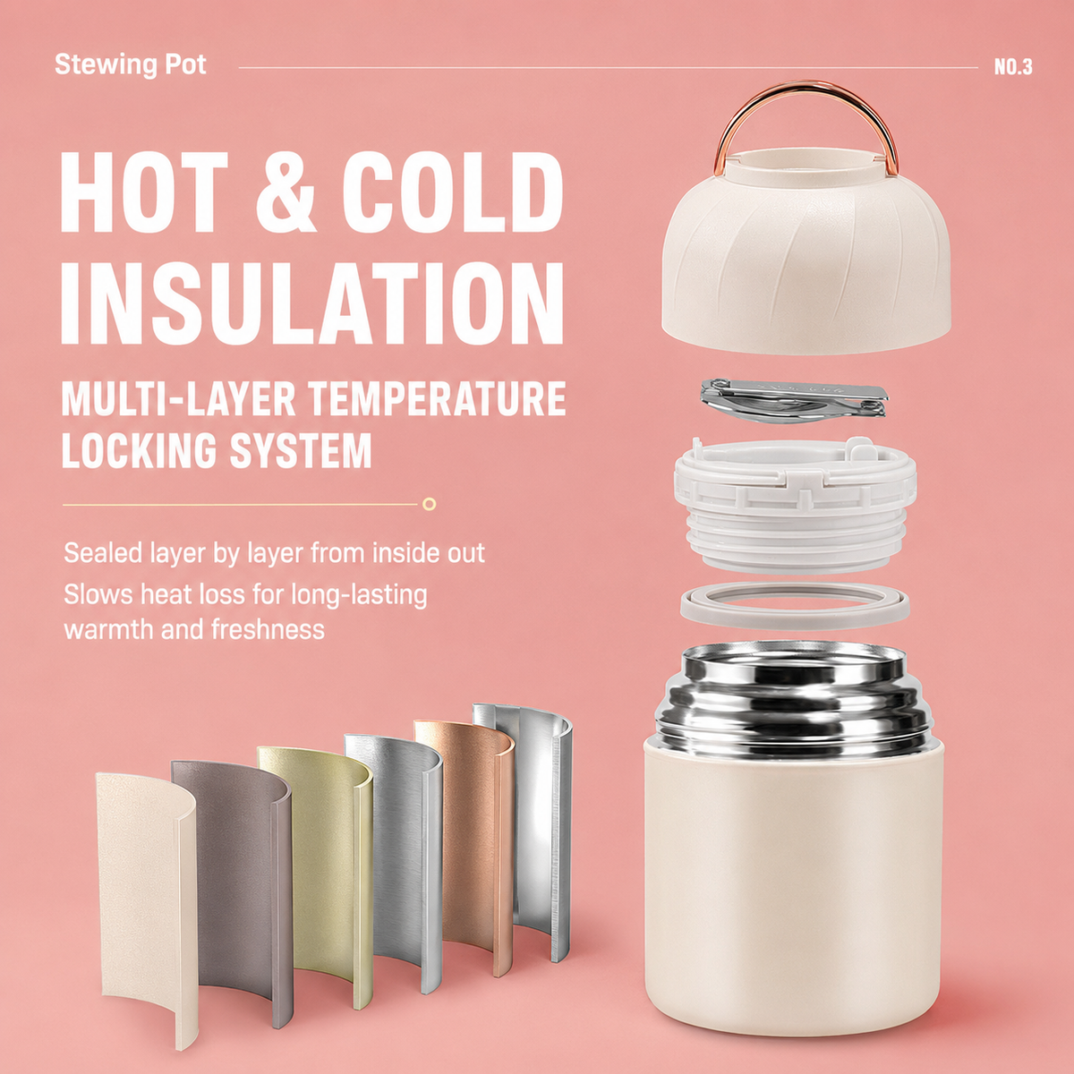 Black 1050ml Thermal Food Jar with Spoon Portable Insulated Lunch Container Vacuum Soup Cup Leakproof Food Flask for Office Travel Camping Stew Rice Porridge Meal Prep