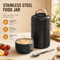 Black 500ml Thermal Food Jar with Spoon Portable Insulated Lunch Container Vacuum Soup Cup Leakproof Food Flask for Office Travel Camping Stew Rice Porridge Meal Prep