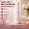 Pink Portable Cordless Hair Straightener Brush Rechargeable Mini Hair Styling Comb, USB-C Fast Charging, 4 Temperature Settings 140-220°C, Anti-Scald Design, Travel Hair Straightener for Home & On-the-Go Styling