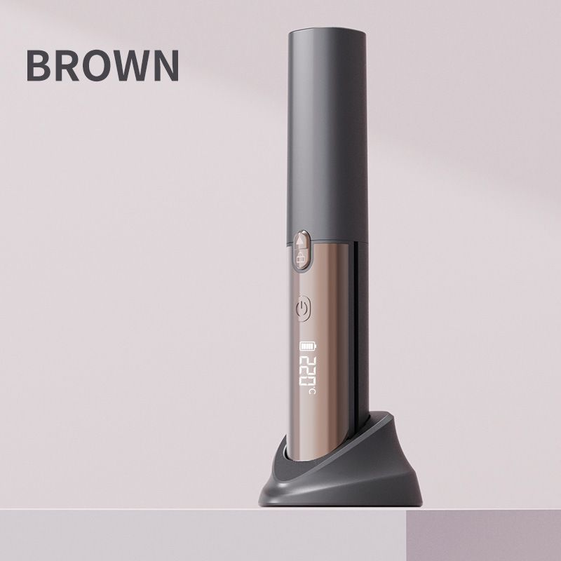 Brown Portable Cordless Hair Straightener Brush Rechargeable Mini Hair Styling Comb, USB-C Fast Charging, 4 Temperature Settings 140-220°C, Anti-Scald Design, Travel Hair Straightener for Home & On-the-Go Styling